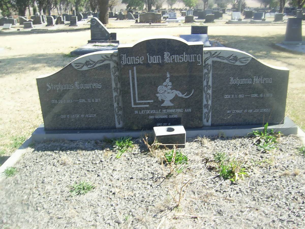 RENSBURG Stephanus Louwrens, Janse van &amp; Johanna Helena