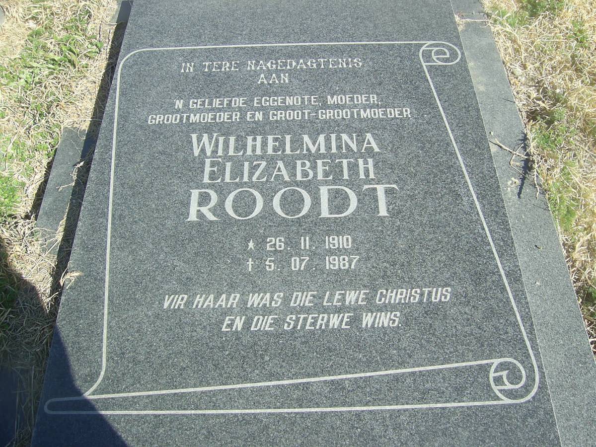 ROODT Wilhelmina Elizabeth 1910-1987
