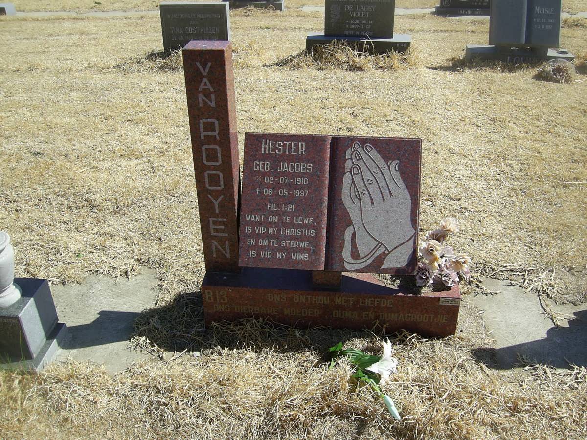 ROOYEN Hester, van nee JACOBS 1910-1997