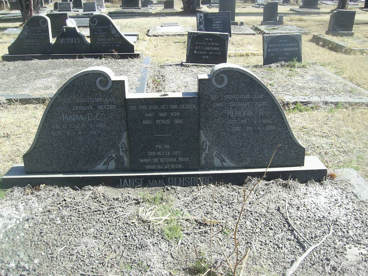 RENSBURG Hendrik R., Janse van &amp; Maria C.E. LE ROUX