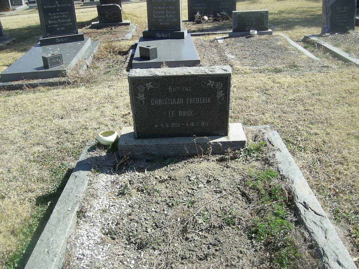 ROUX Christiaan Frederik, le 1892-1971