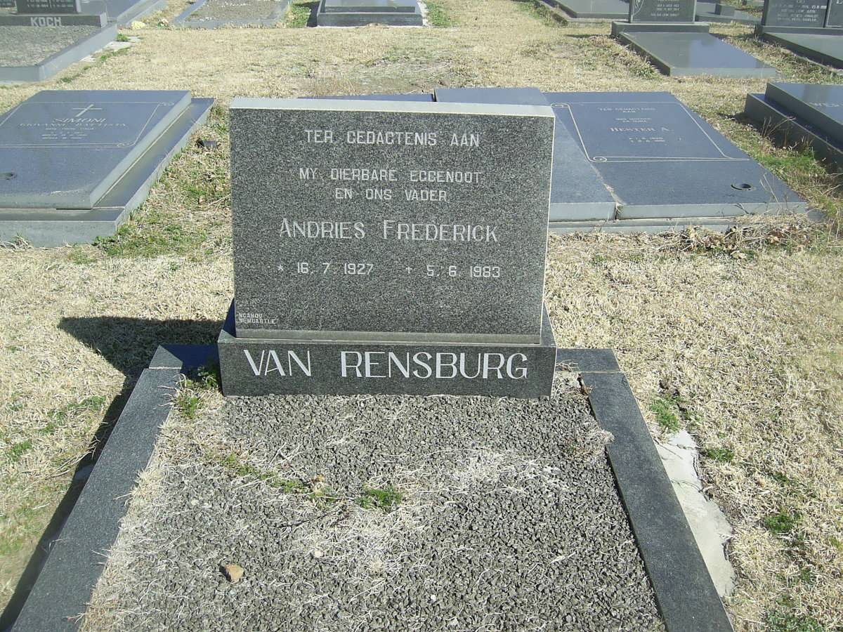 RENSBURG Andries Frederick, van 1927-1983