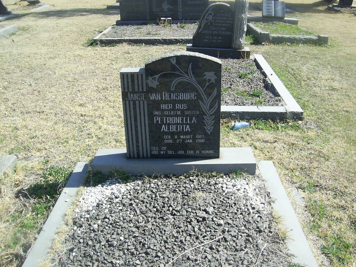RENSBURG Petronella Alberta, Janse van 1907-1980