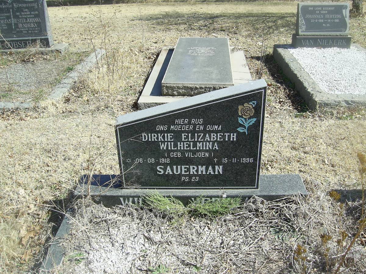 SAUERMAN Dirkie Elizabeth Wilhelmina nee VILJOEN 1912-1996