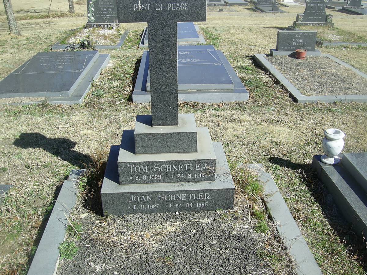 SCHNETLER Tom 1929-1985 &amp; Joan 1927-1995