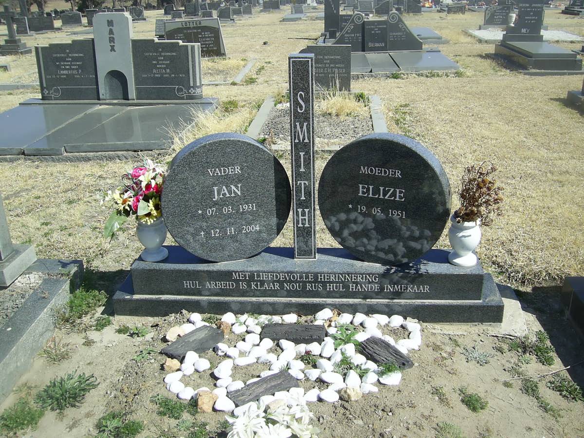 SMITH Jan 1931-2004 &amp; Elize 1951-