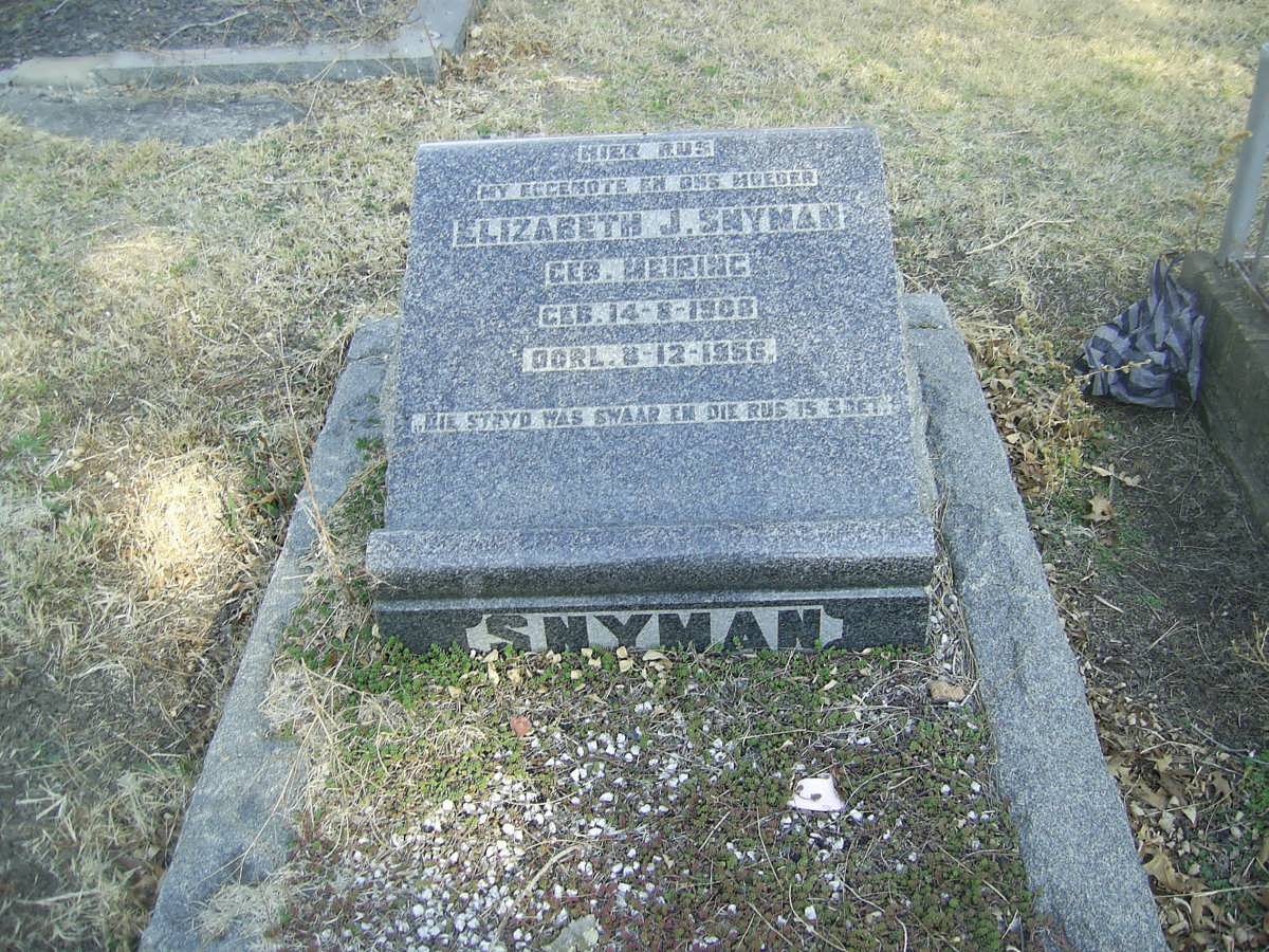 SNYMAN Elizabeth J. nee MEIRING 1908-1956