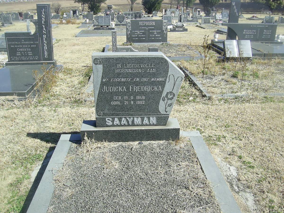 SAAYMAN Judicka Fredricka 1948-1982