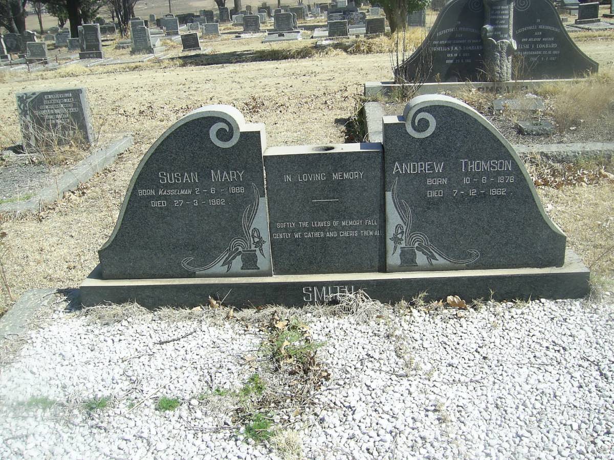 SMITH  Andrew Thomson 1878-1962 &amp; Susan Mary KASSELMAN 188-1962