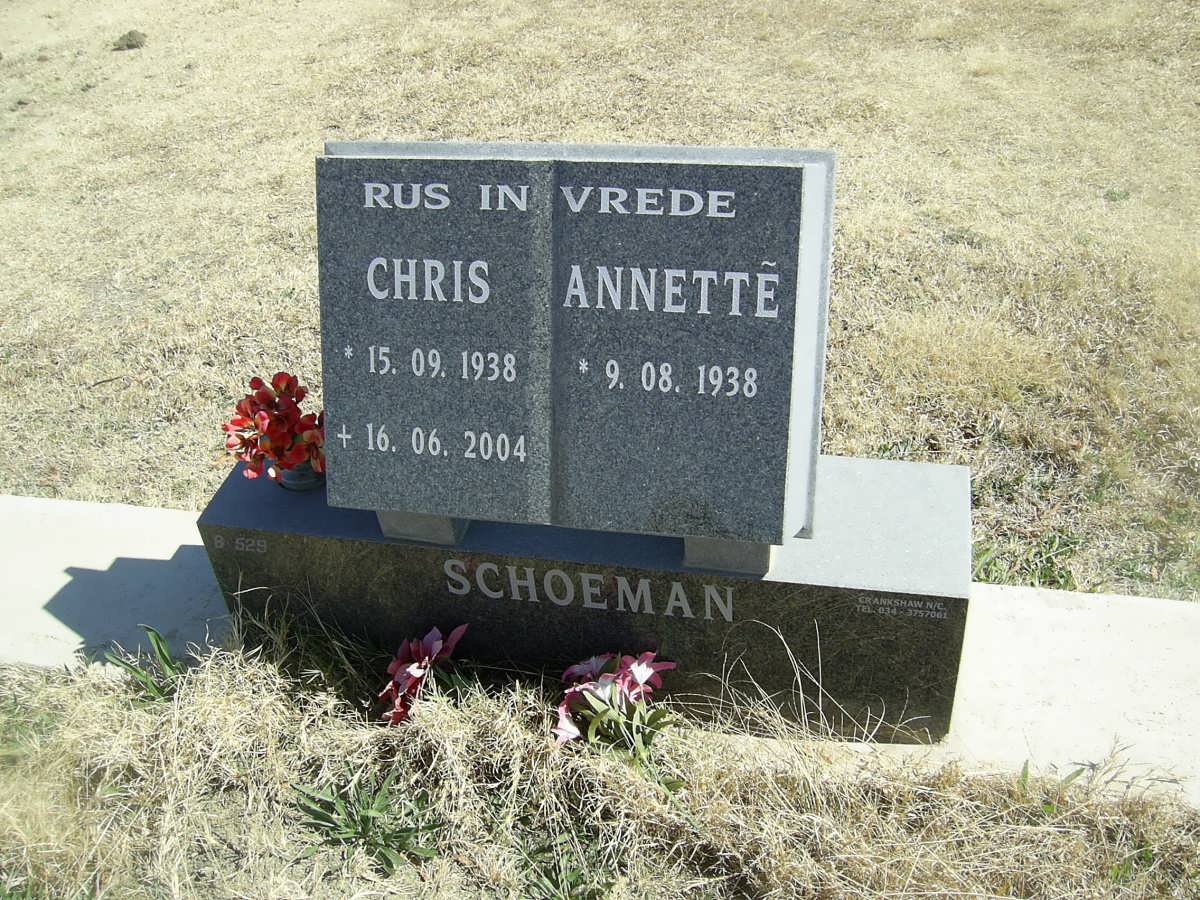 SCHOEMAN Chris 1938-2004 &amp; Annette 1938-