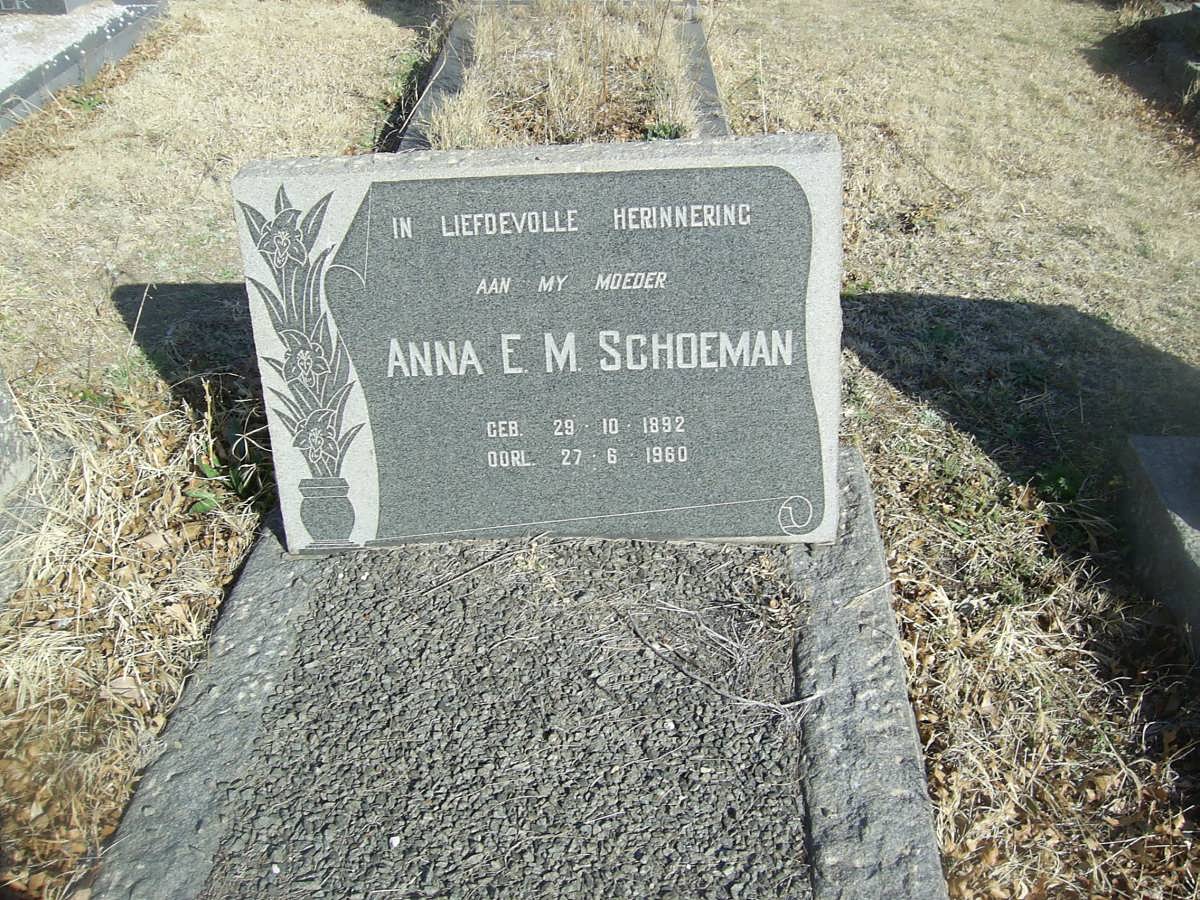 SCHOEMAN Anna E.M. 1892-1960