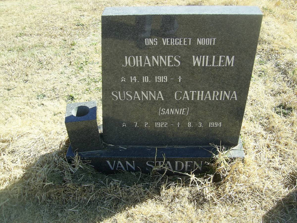 STADEN Johannes Willem, van 1919-  &amp; Susanna Catharina 1922-1994