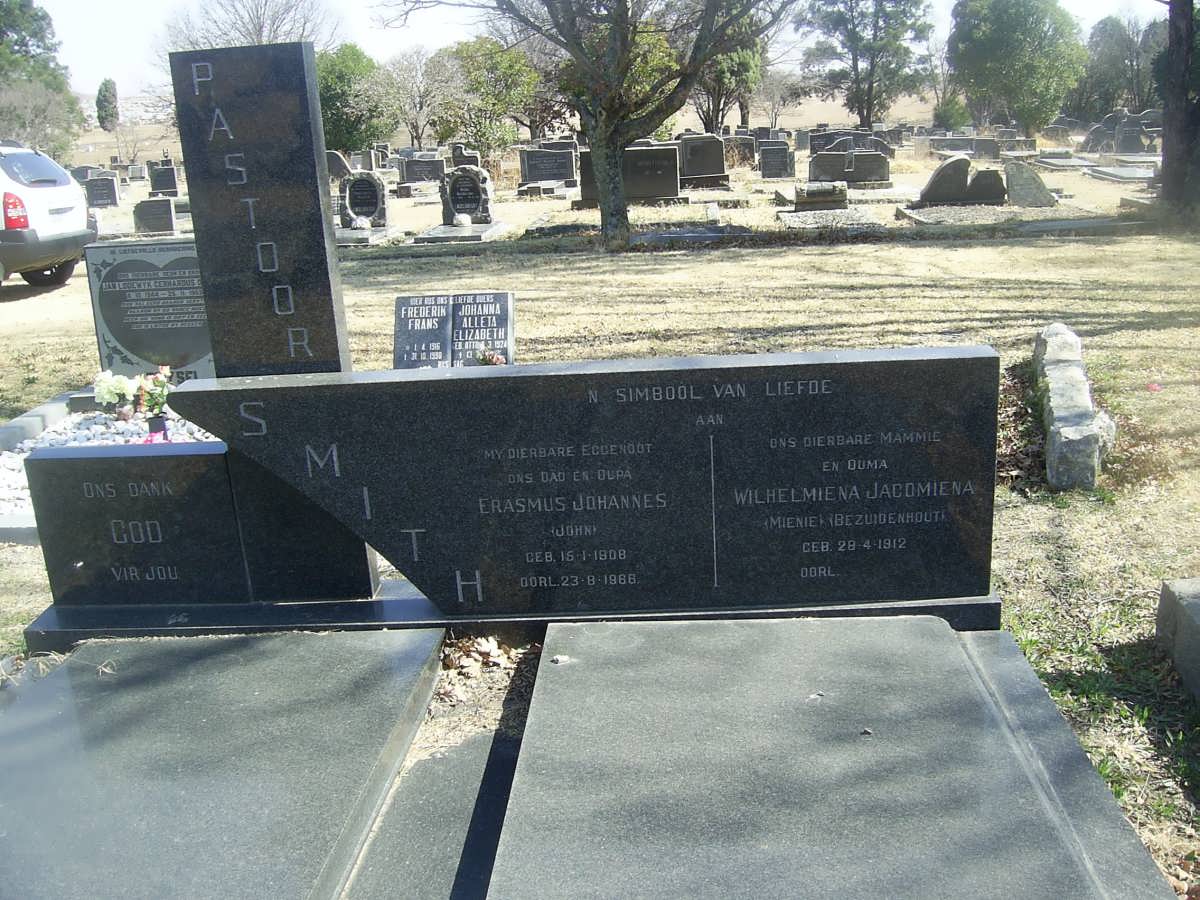 SMITH Erasmus Johannes 1908-1986 &amp; Wilhelmiena Jacomiena BEZUIDENHOUT 1912-