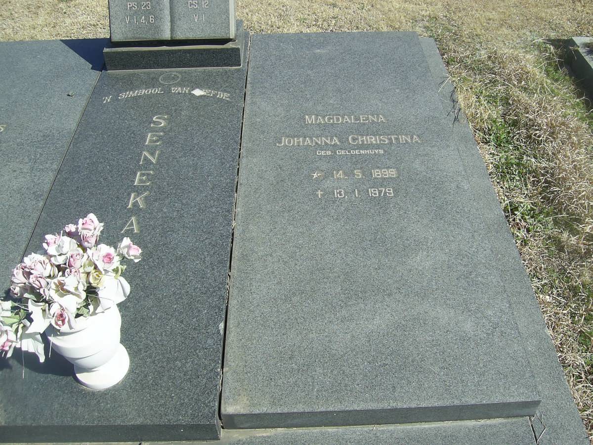 SENEKAL Magdalena Johanna Chrsitina nee GELDENHUYS 1899-1979