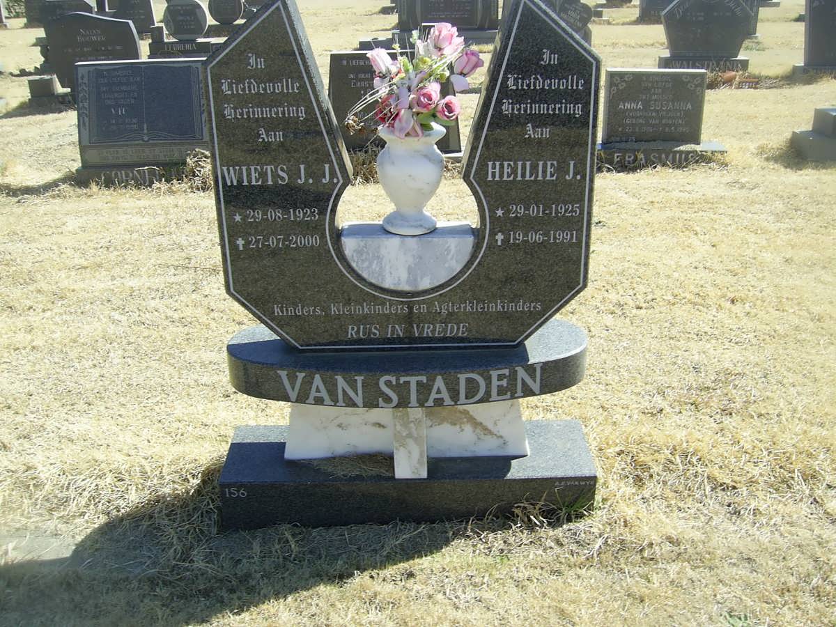 STADEN Wiets J.J., van 1923-2000 &amp; Heilie J. 1925-1991