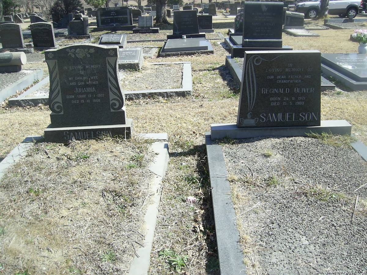 SAMUELSON Reginald Olivier 1921-1980 &amp; Johanna FOURIE 1922-1969
