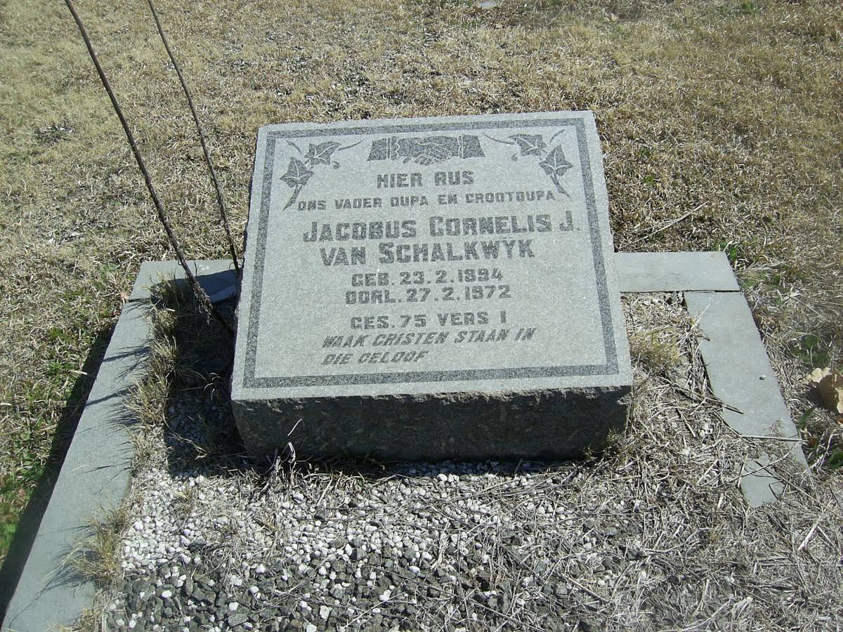 SCHALKWYK Jacobus Cornelis, van 1894-1972