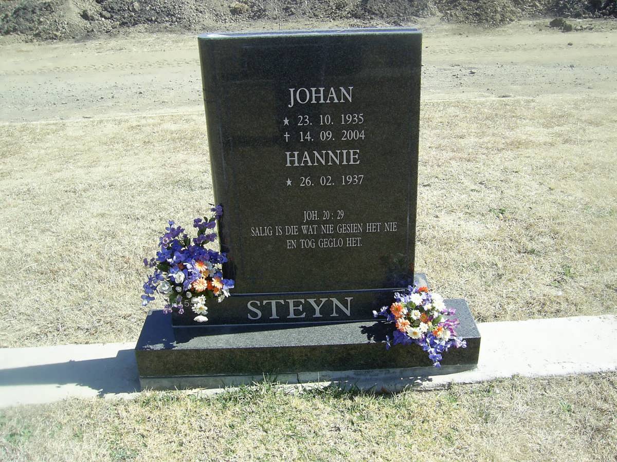 STEYN Johan 1935-2004 &amp; Hannie 1937-