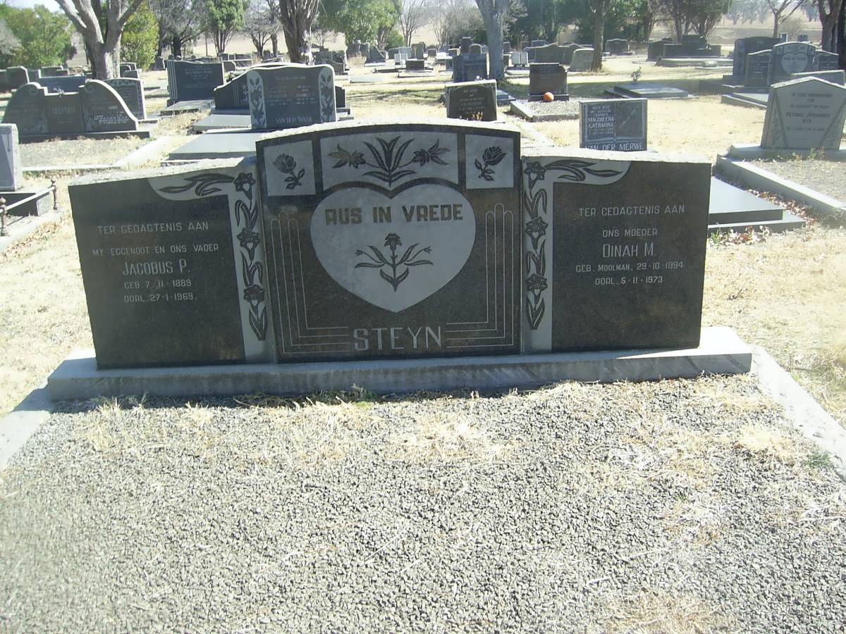 STEYN Jacobus P. 1889-1969 &amp; Dinah M. MOOLMAN 1894-1973