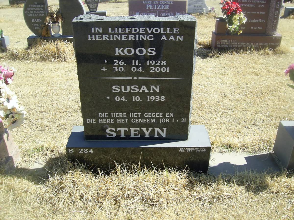 STEYN Koos 1928-2001 &amp; Susan 1938-