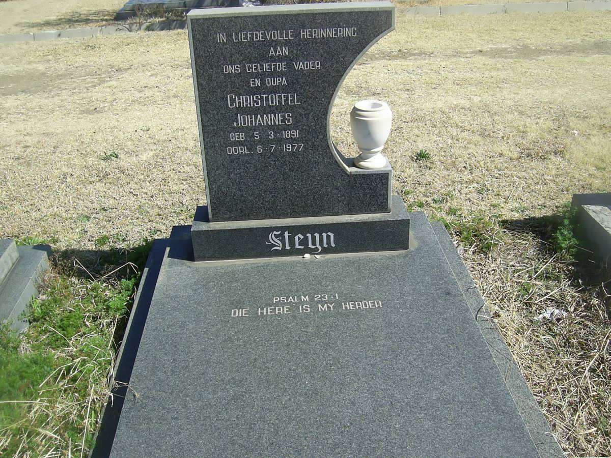 STEYN Christoffel Johannes 1891-1977