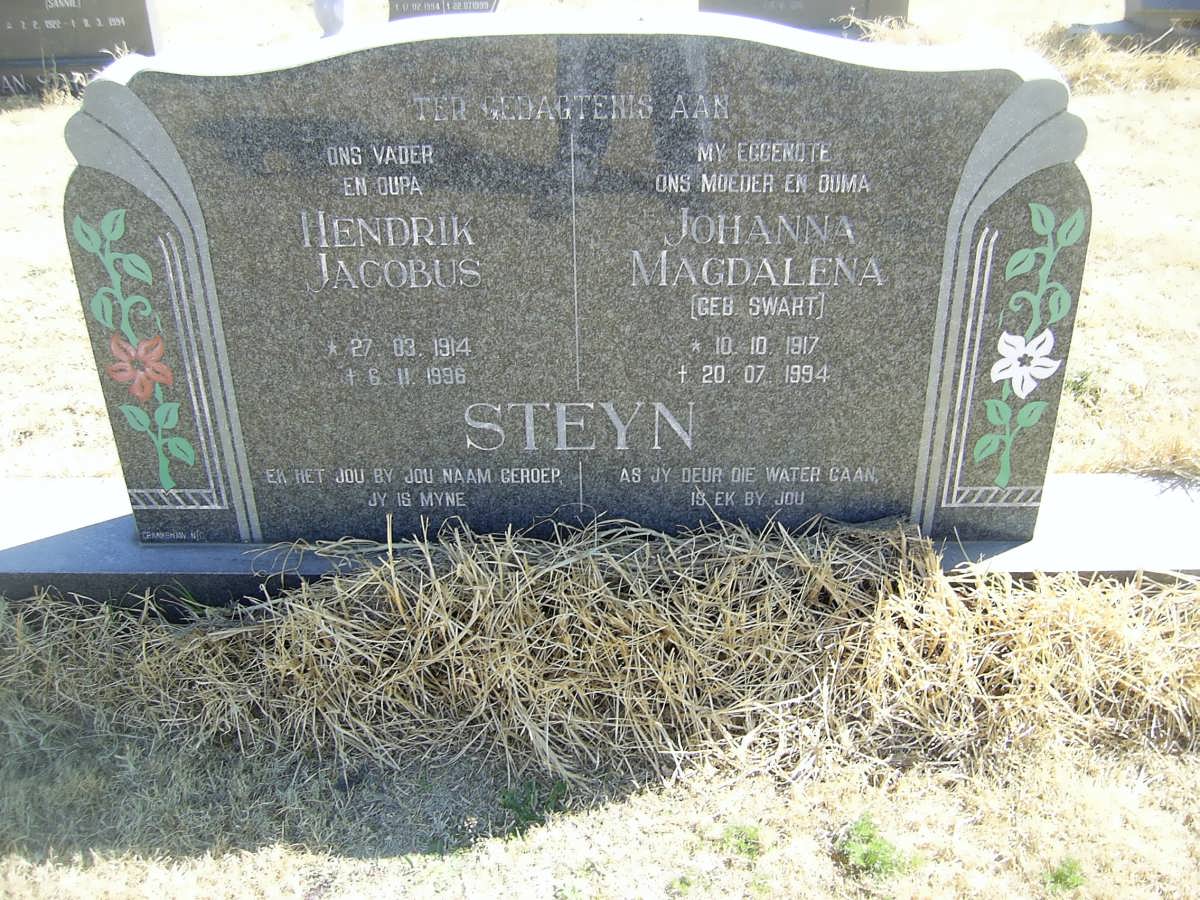 STEYN Hendrik Jacobus 1914-1996 &amp; Johanna Magdalena SWART 1917-1994