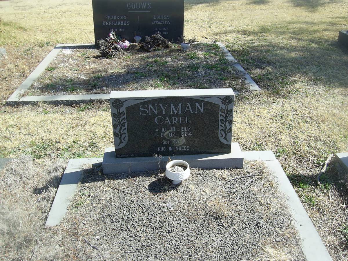 SNYMAN Carel 1907-1984