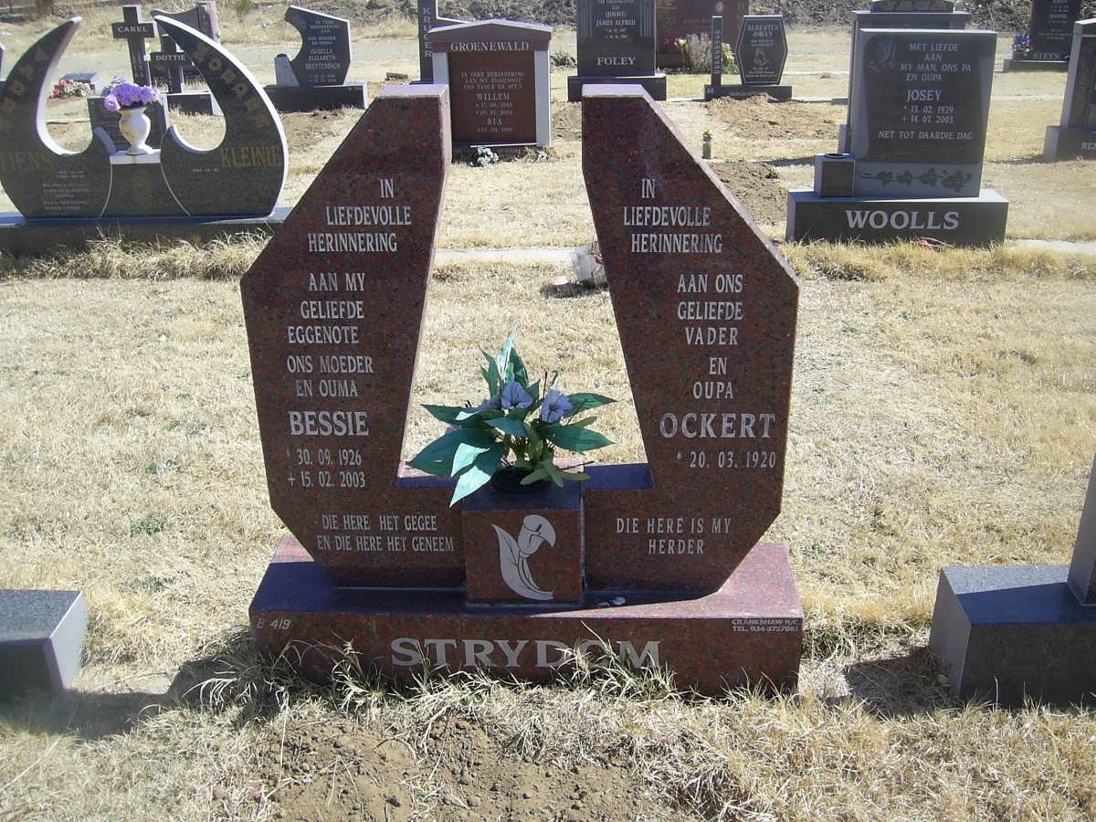 STRYDOM Ockert 1920- &amp; Bessie 1926-2003
