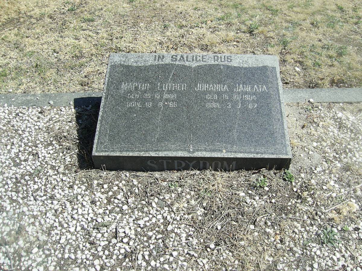STRYDOM Martin Luther -1965 &amp; Johanna Janfata 1904-1967