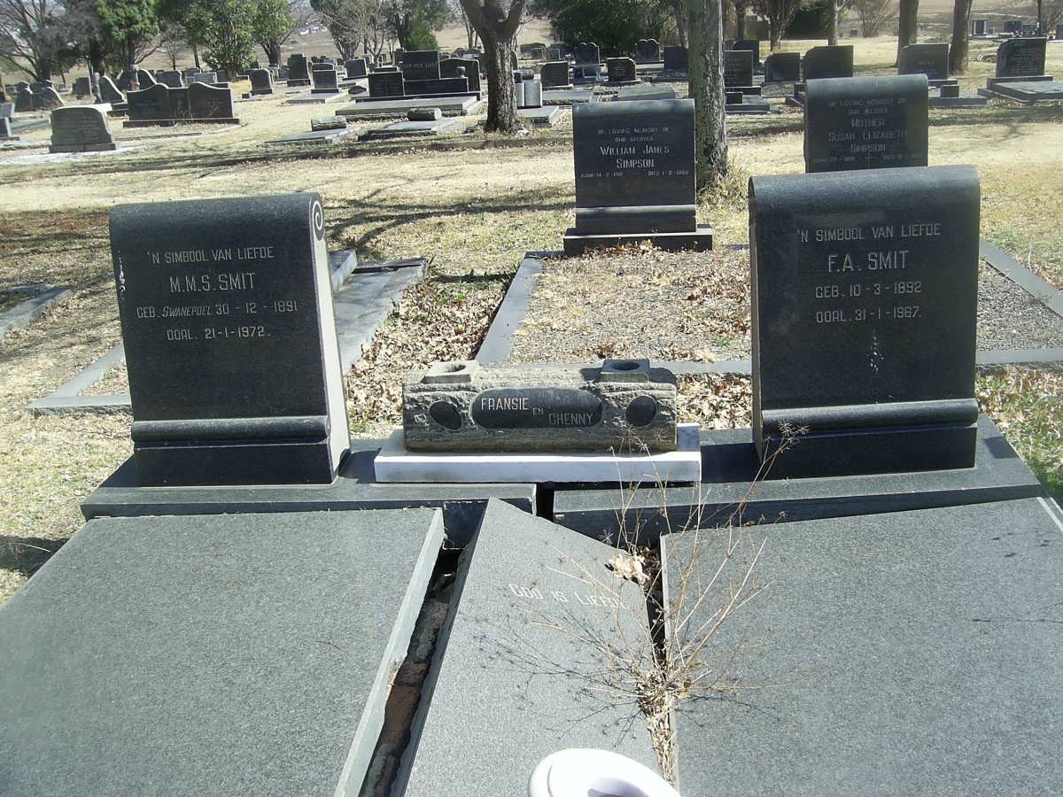 SMIT F.A. 1892-1967 &amp; M.M.S. SWANEPOEL 1891-1972