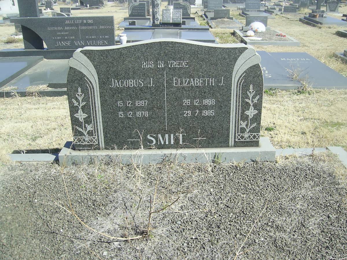 SMIT Jacobus J. 1897-1978 &amp; Elizabeth J. 1898-1985