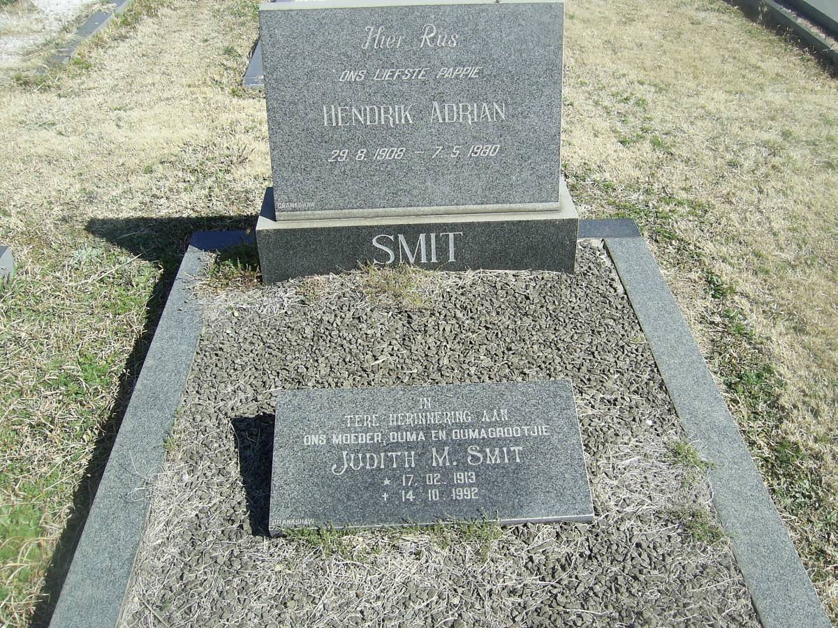 SMIT Hendrik Adrian 1908-1980 &amp; Judith M. 1913-1992