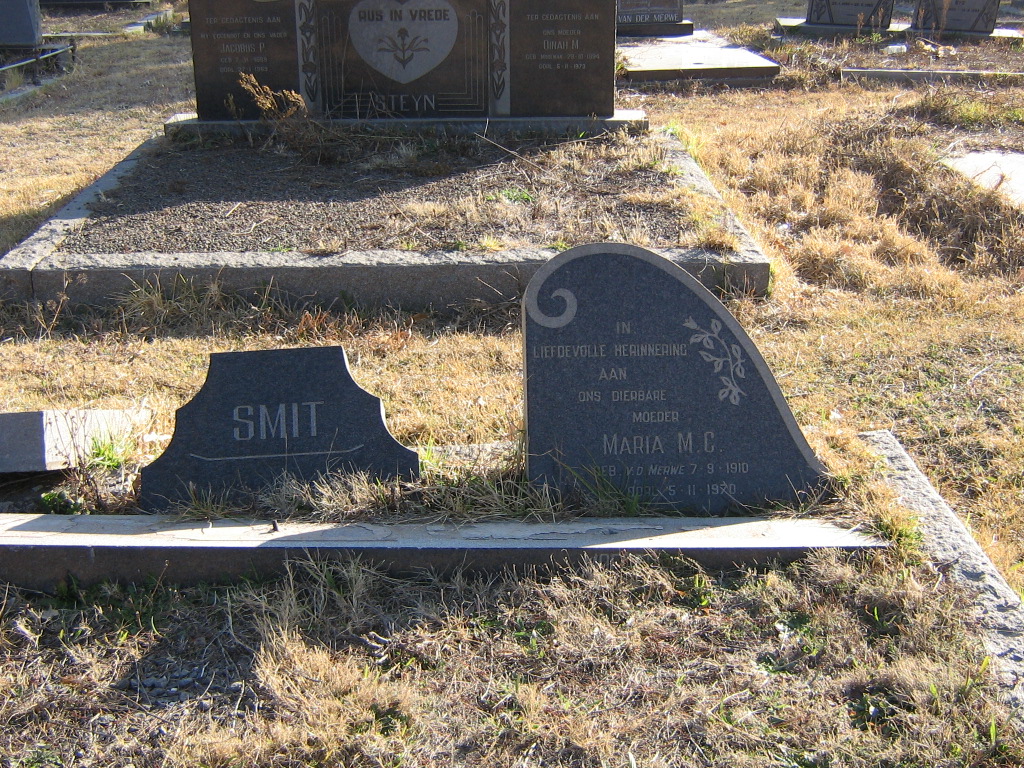 SMIT Hennie A. 1906-1969 &amp; Maria M.C. V.D. MERWE 1910-1970
