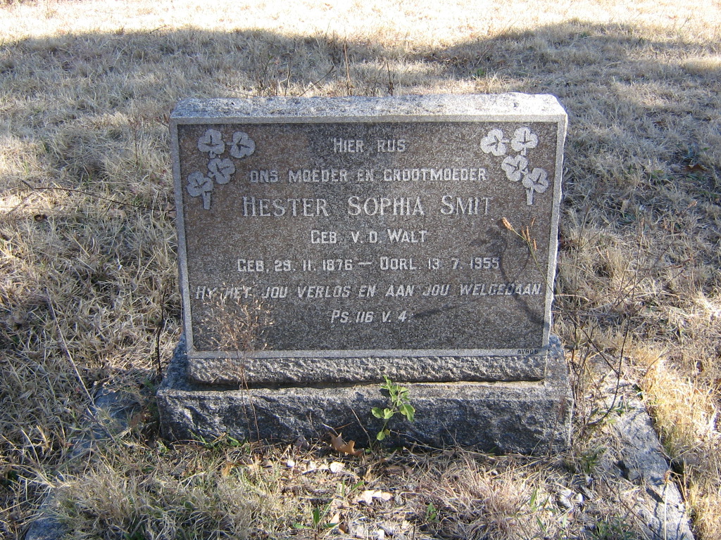 SMIT Hester Sophia nee V.D. WALT 1876-1955