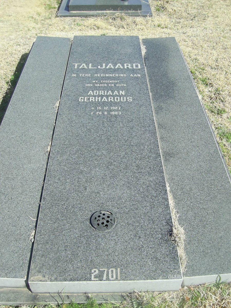 TALJAARD Adriaan Gerhardus 1927-1983