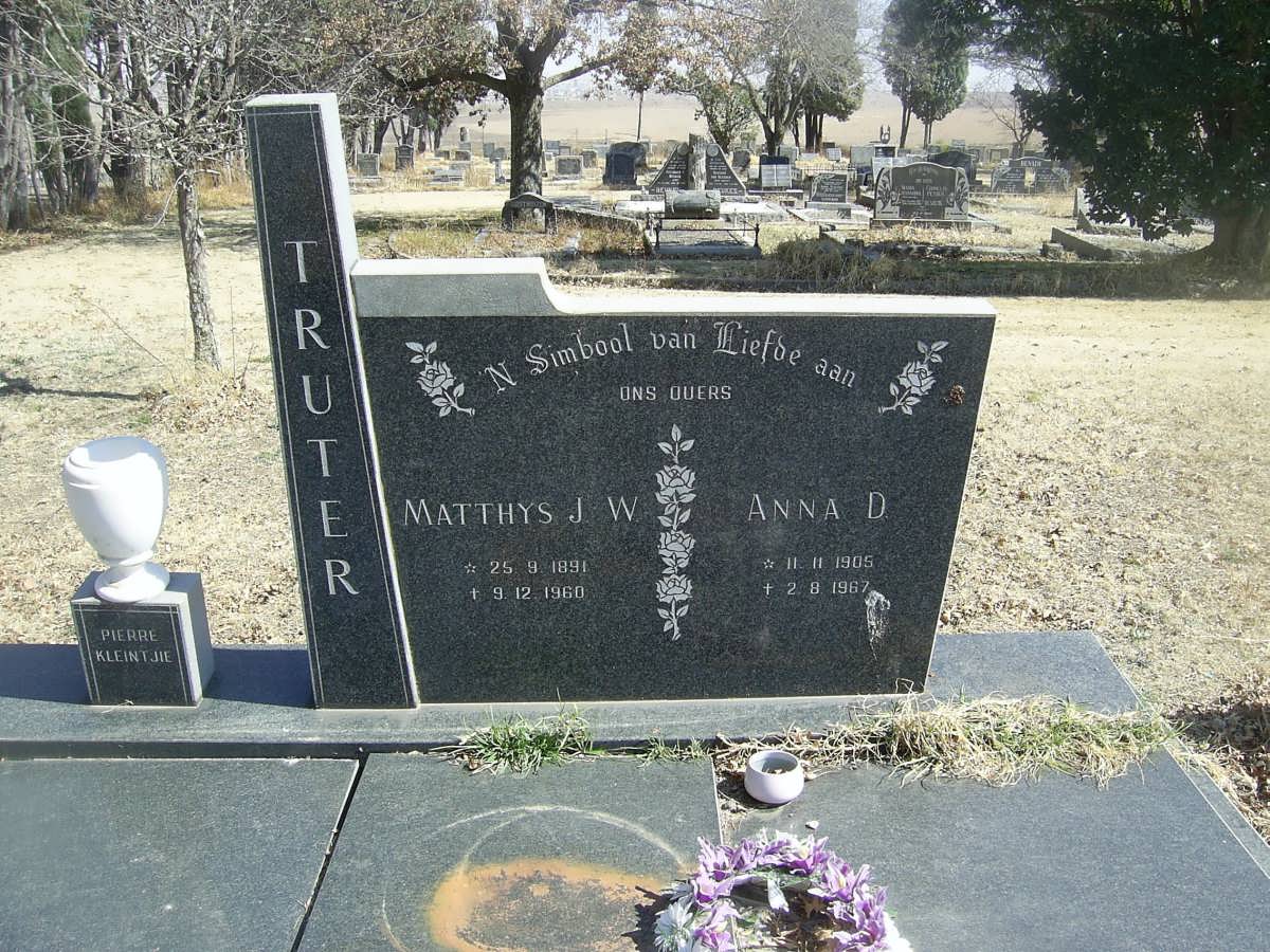 TRUTER Matthys J.W. 1891-1960 &amp; Anna D. 1905-1967
