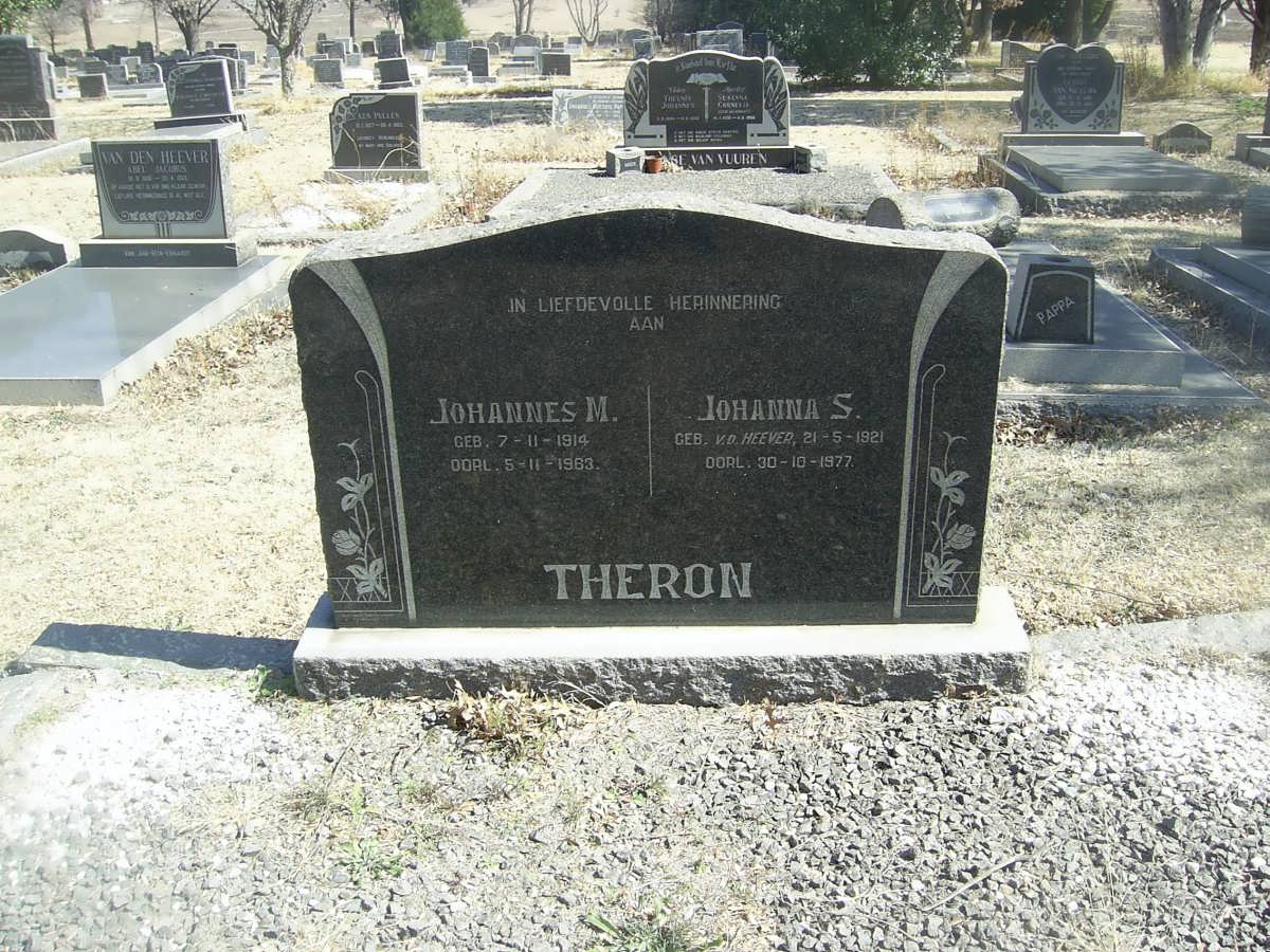 THERON Johannes M. 1914-1963 &amp; Johanna S. V.D. HEEVER 1921-1977