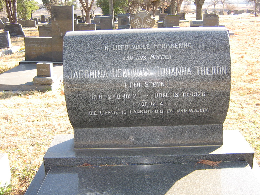 THERON Jacomina Hendrina Johanna nee STEYN 1892-1976