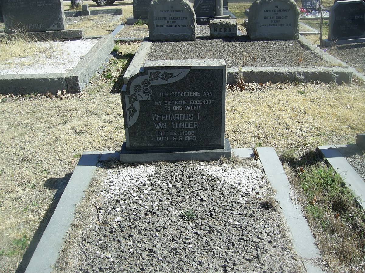 TONDER Gerhardus I., van 1893-1968