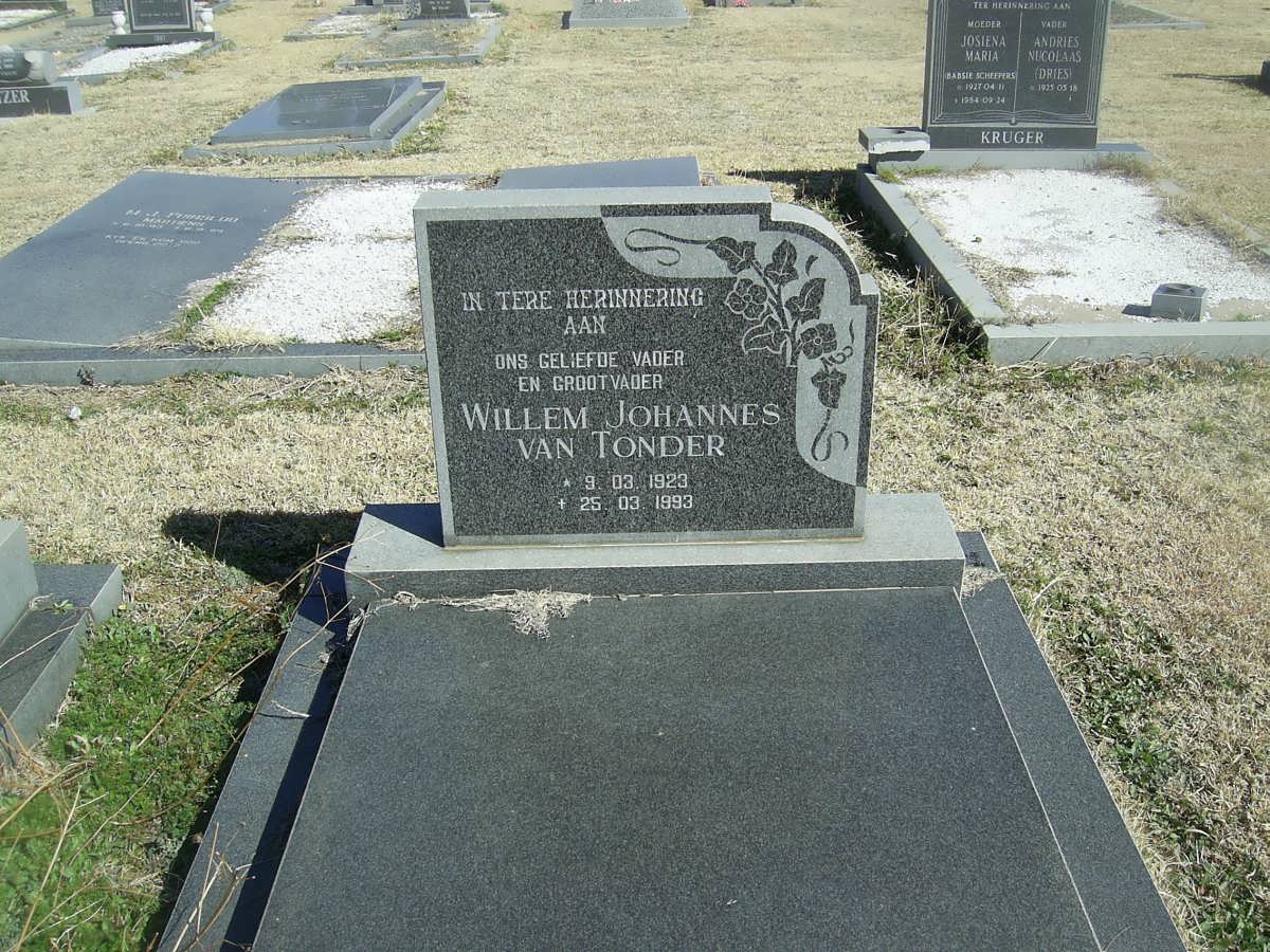 TONDER Willem Johannes, van 1923-1993
