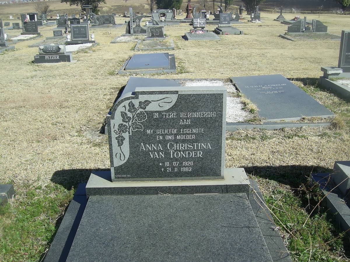 TONDER Anna Christina, van 1920-1983