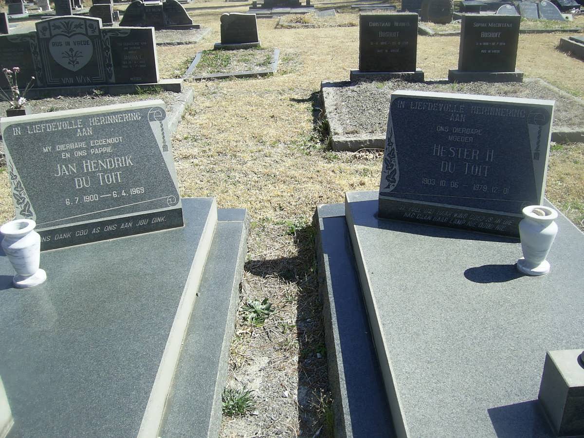 TOIT Jan Hendrik, du 1900-1969 &amp; Hester H. 1903-1979