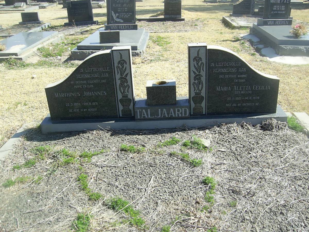 TALJAARD Marthinus Johannes 1907-1971 &amp; Maria Aletta Cecilia MULLER 1915-1979