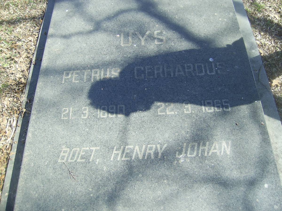 UYS Petrus Gerhardus 1890-1965