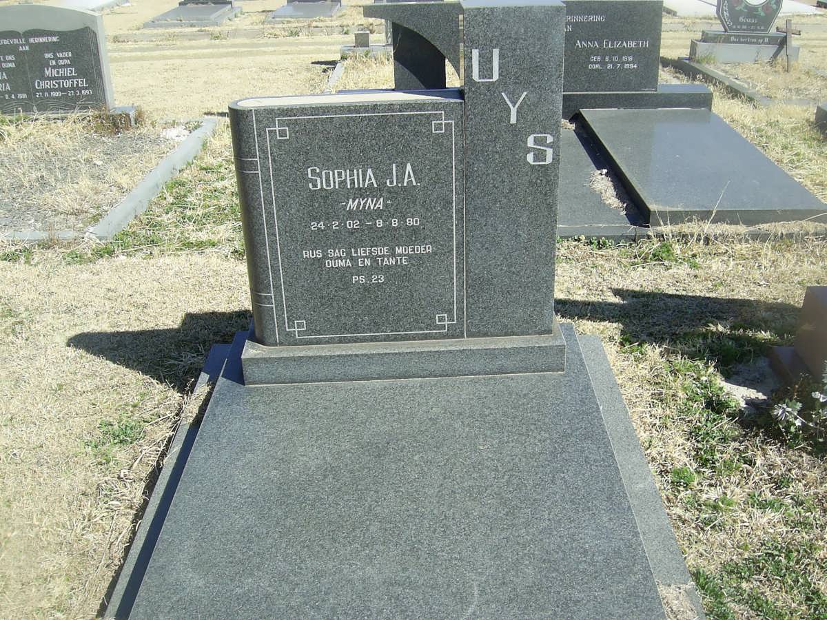 UYS Sophia J.A. 1902-1980