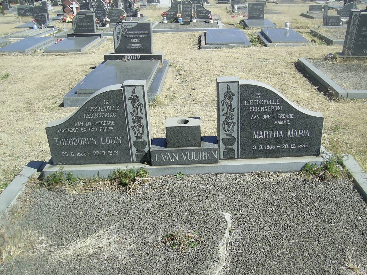 VUUREN Theodorus Louis, J. van 1905-1978 &amp; Martha Maria 1905-1982