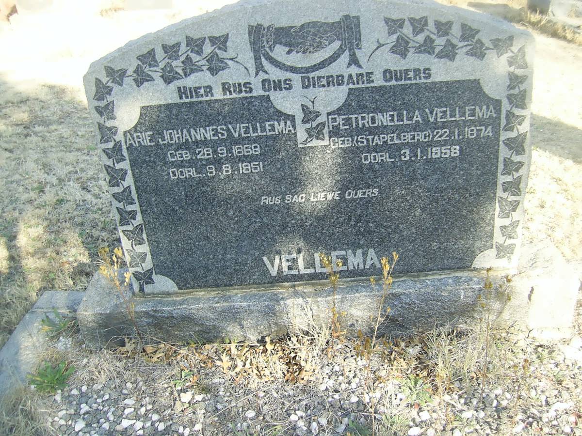VELLEMA Arie Johannes 1869-1951 &amp; Petronella STAPELBERG 1874-1958