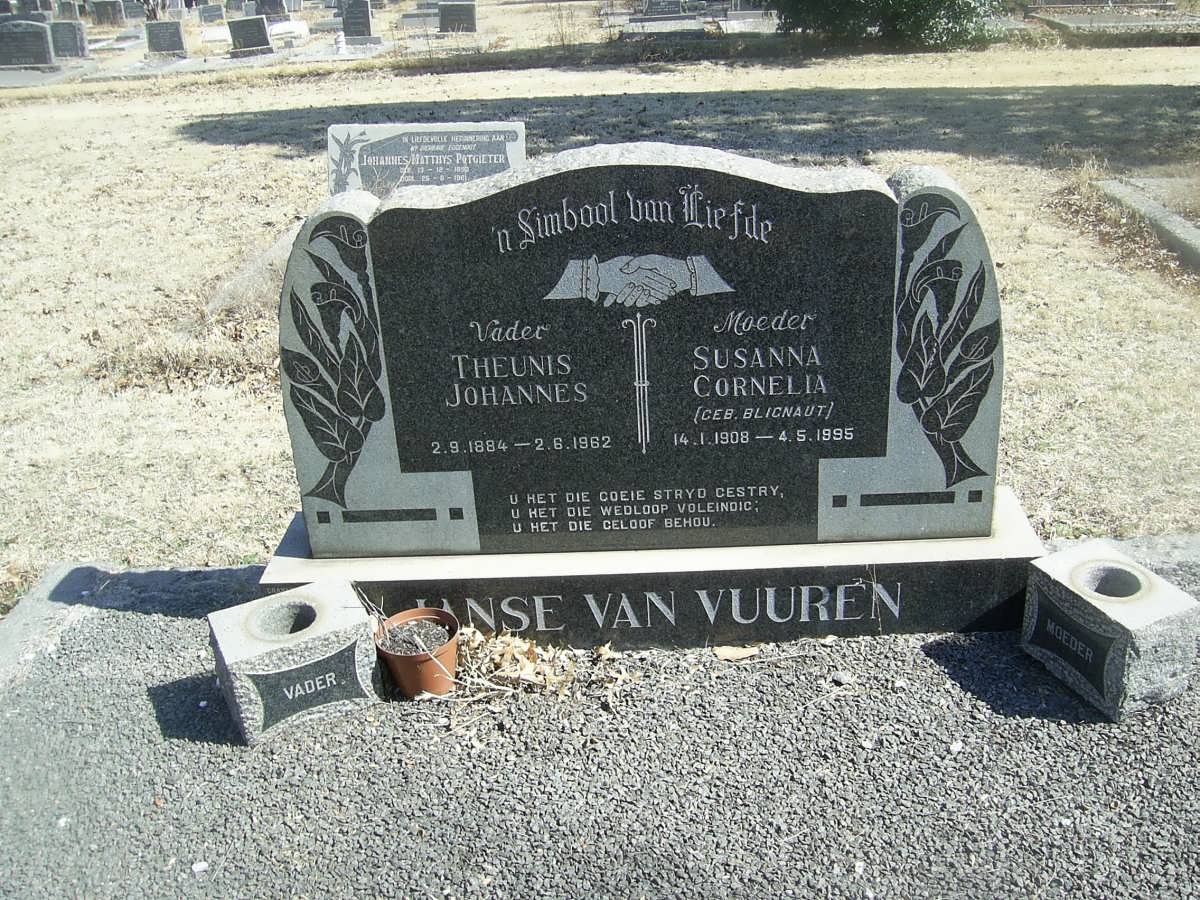 VUUREN Theunis Johannes, van 1884-1962 &amp; Susanna Cornelia BLIGNAUT 1908-1995