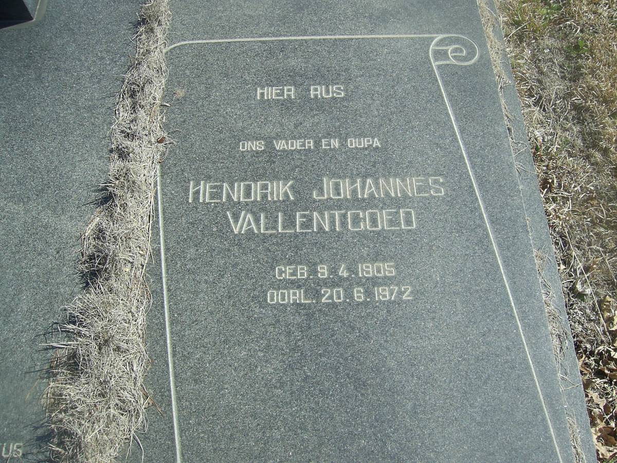 VALLENTGOED Hendrik Johannes 1905-1972