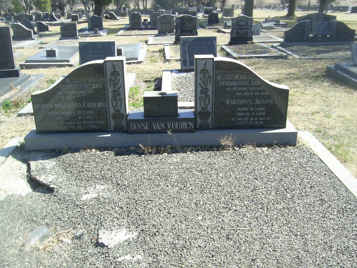 VUUREN Marthinus Johannes, Janse van 1904-1970 &amp; Johanna Magdalena Catherina